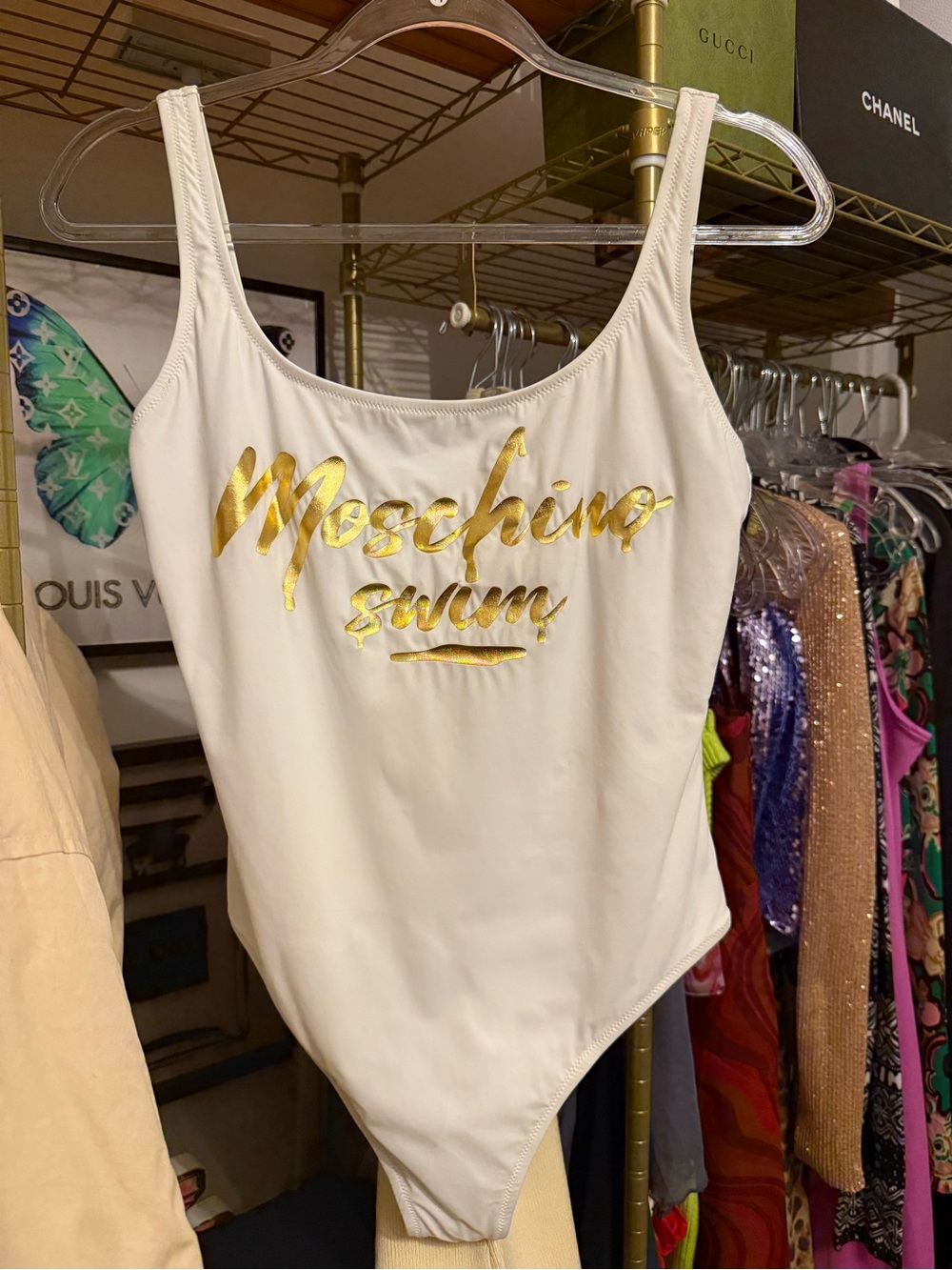 New Moschino swim White One-Piece Swimsuit size XL